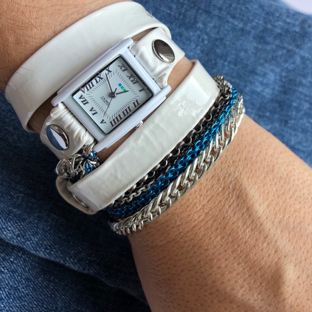 La Mer Collections multi-chain wrap leather watch